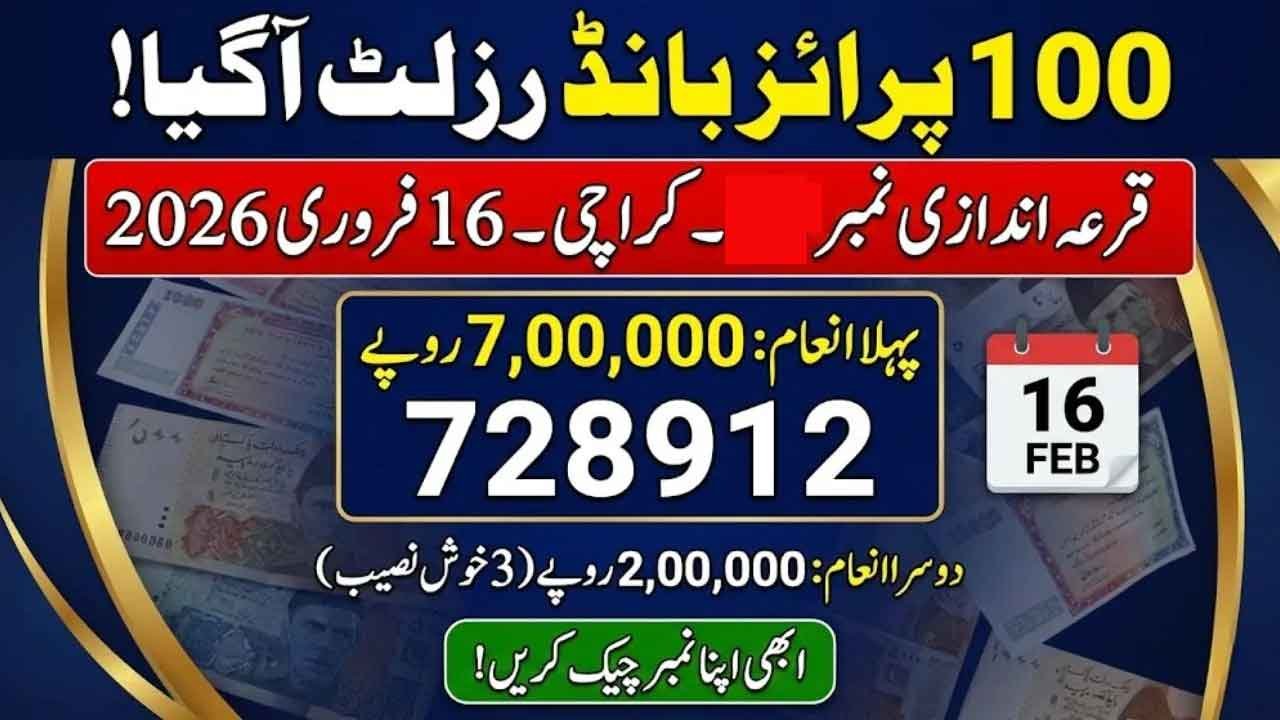 Rs 100 Prize Bond Result List 2026